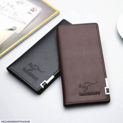 Men PU Leather Bi-Fold Wallet Slim Brown Black