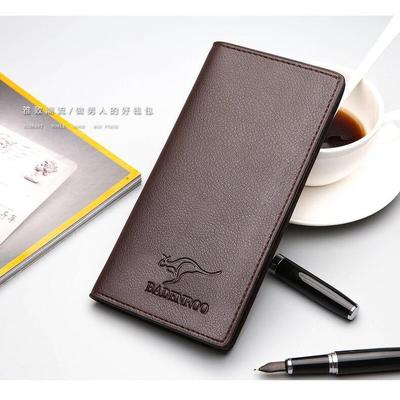 Men PU Leather Bi-Fold Wallet Slim Brown Black