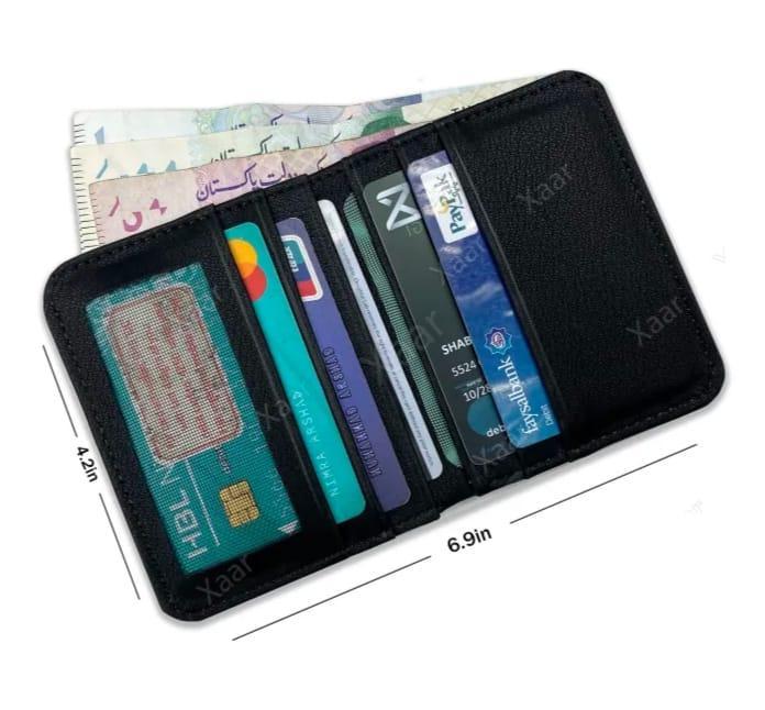 Black leather wallet for men